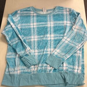 Croft & Barrow Blue Plaid Sweatshirt